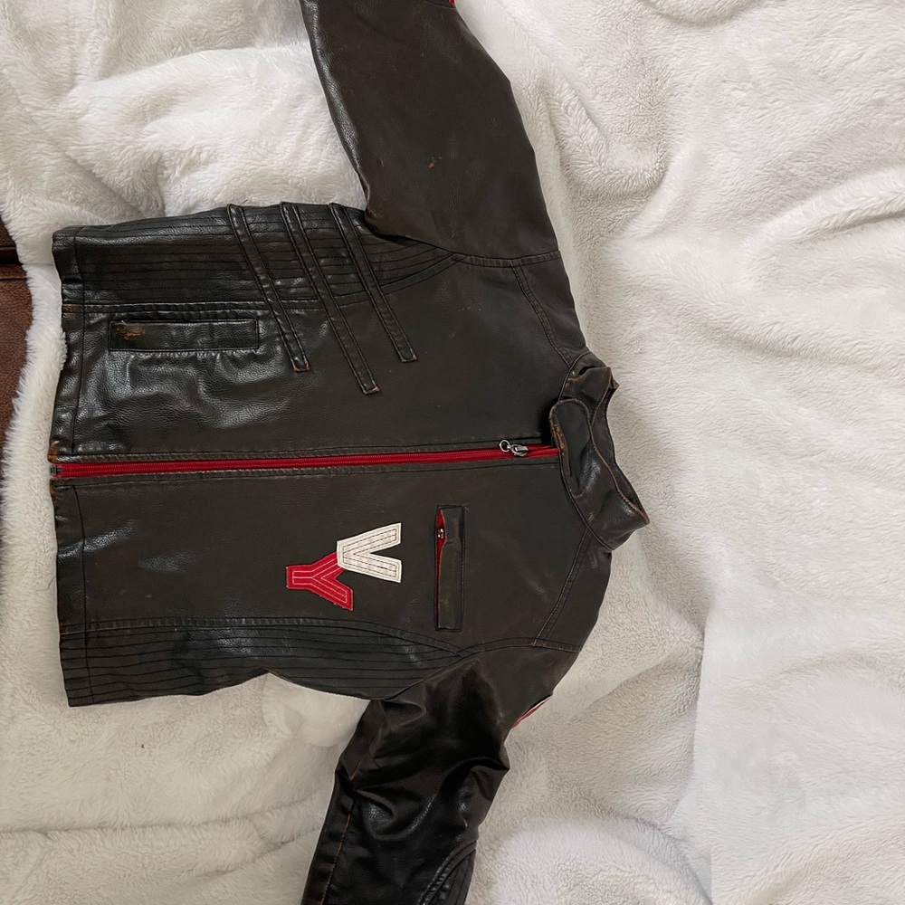 Leather jacket young Versace size 8 boy